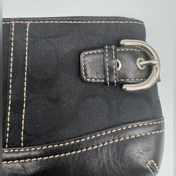 Coach Black SOHO Wristlet with Silver Accents | Very Good Condition - Picture 6 of 14